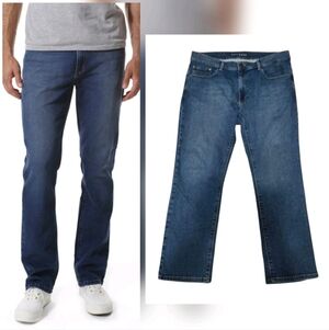 Mott & Bow Jeans Mens 35x30 Medium Wash Blue Straight Oliver 9Mon Stretch Denim